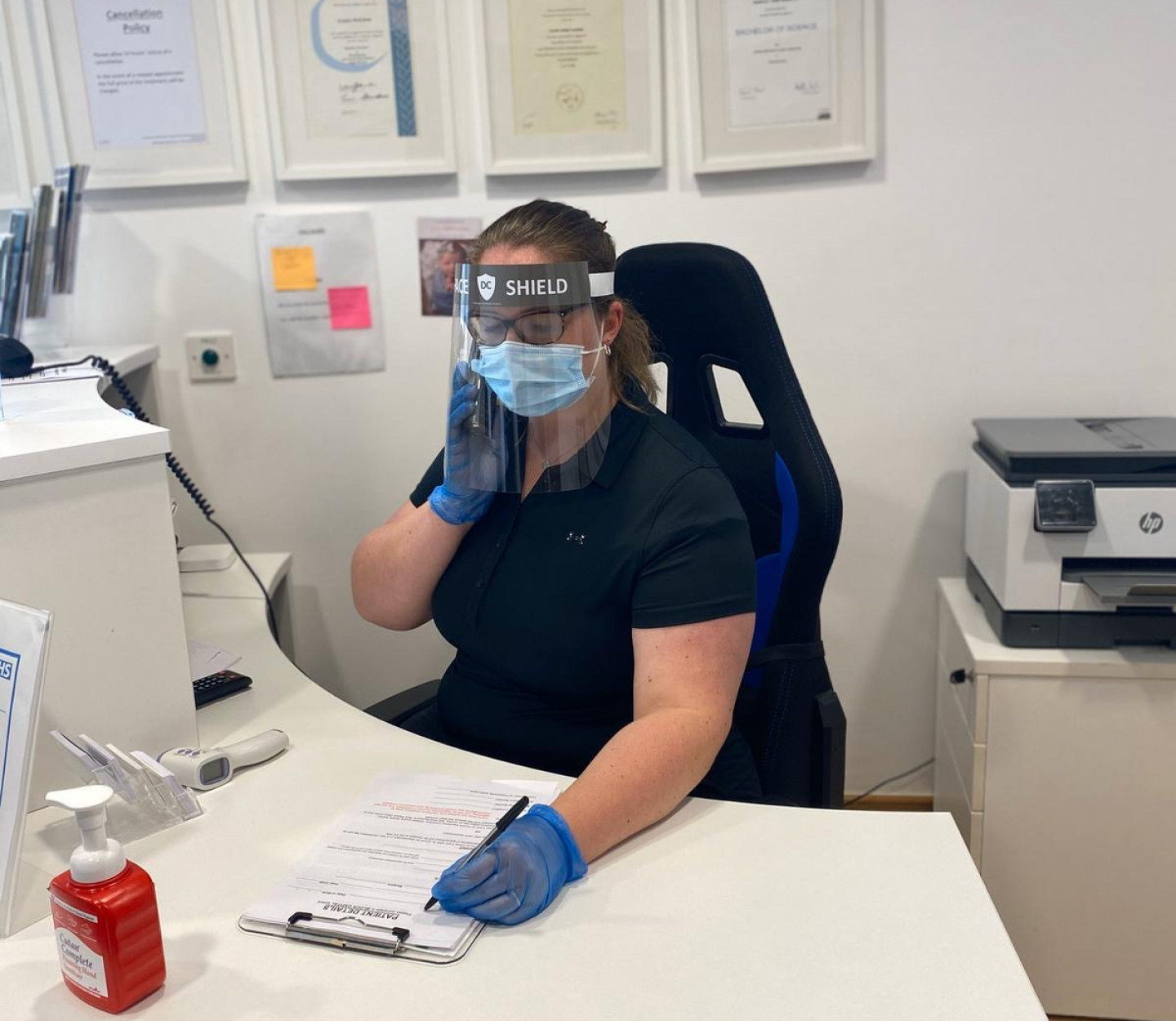 Physio taking a referral phone call